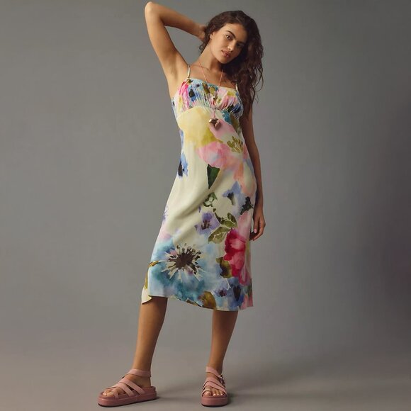 Anthropologie Conditions Apply Sleeveless Slim Midi Dress - sz Medium - Picture 1 of 11